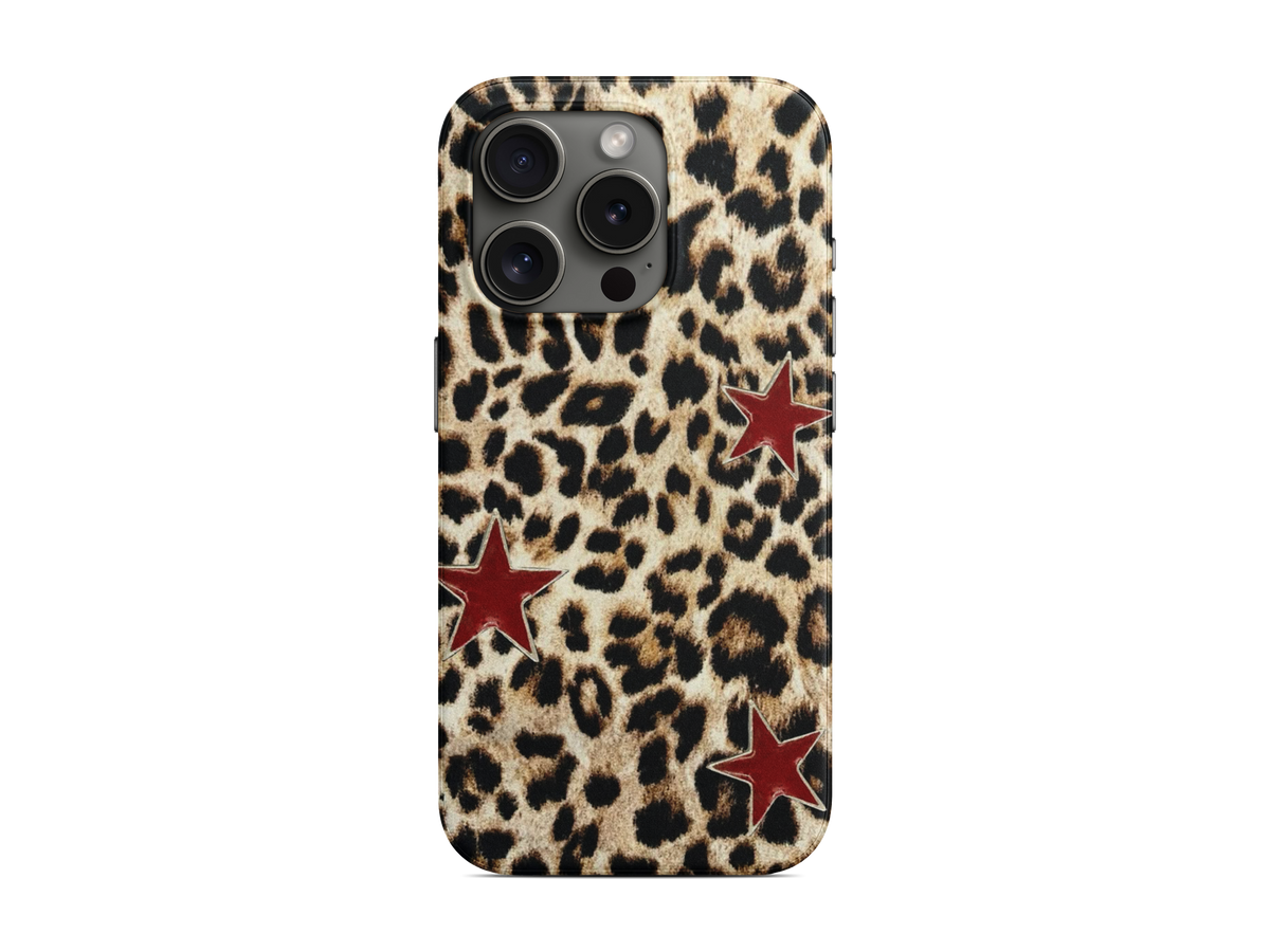 Yıldızlı Leopar Telefon Kılıfı (D119)