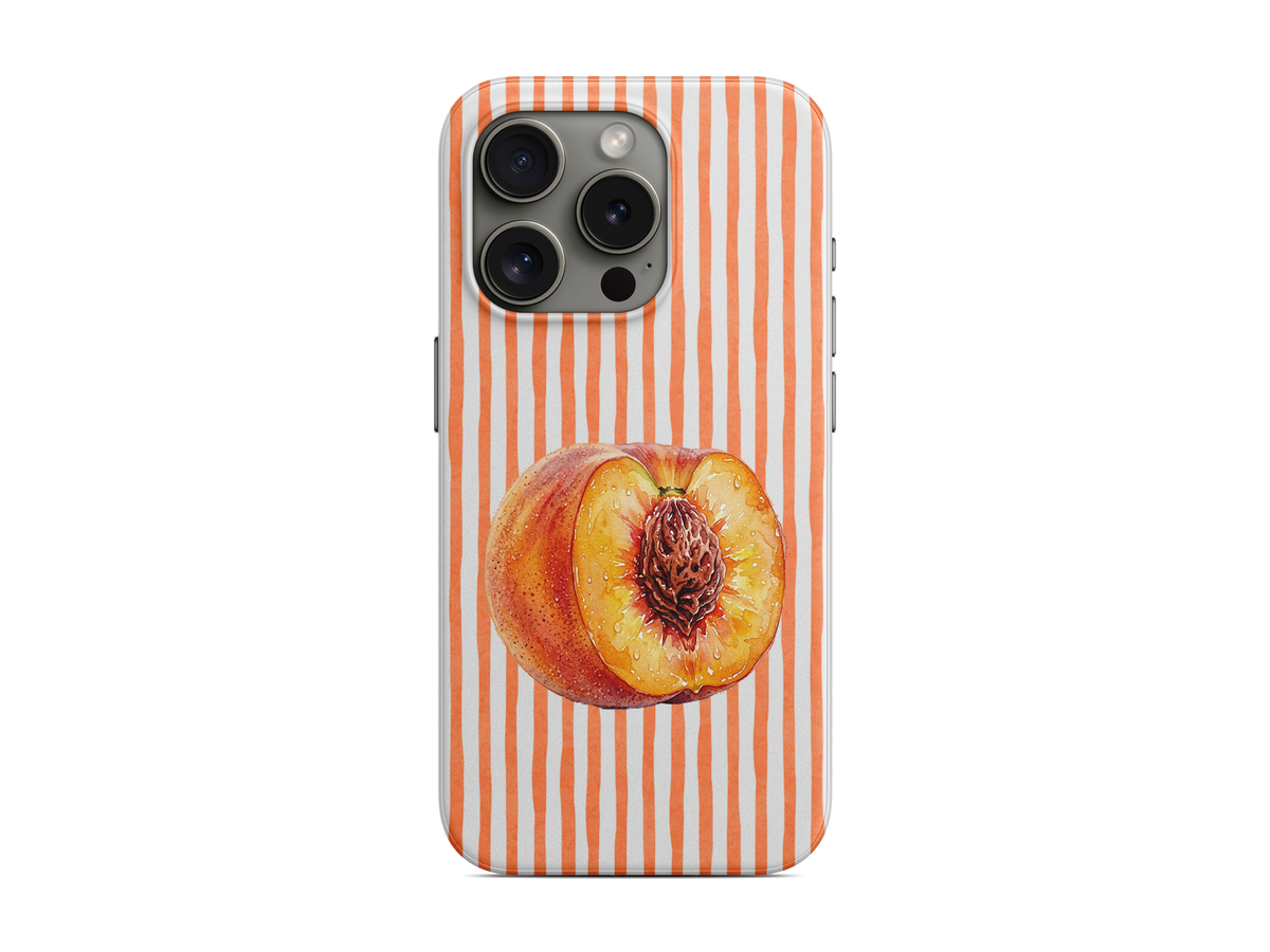 Çizgili - Şeftali Telefon Kılıfı (D234)