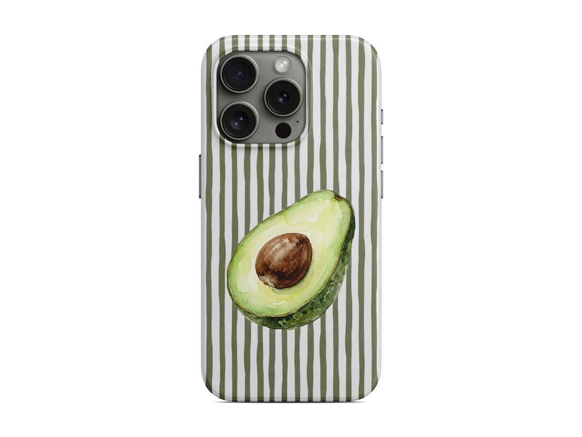 Çizgili - Avokado Telefon Kılıfı (D236)