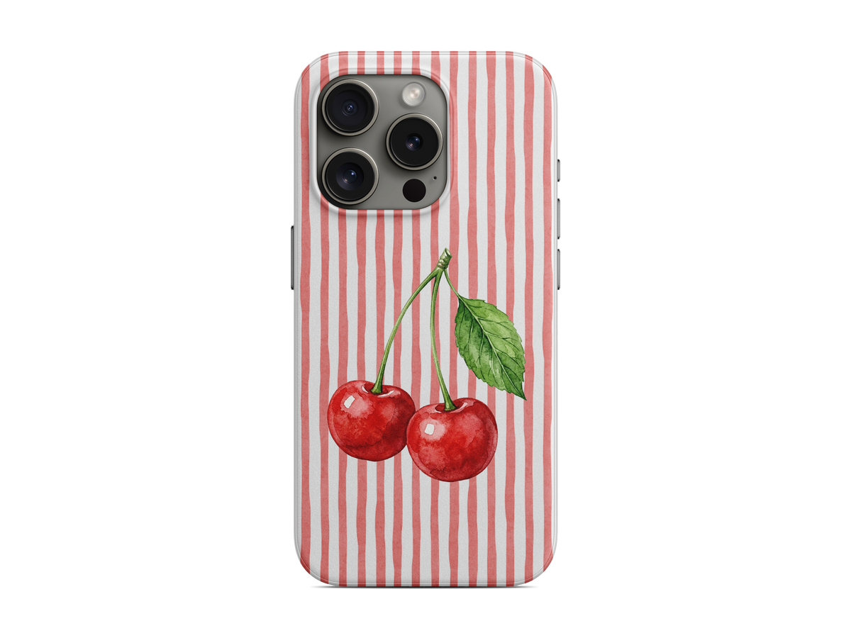 Çizgili - Vişne Telefon Kılıfı (D244)