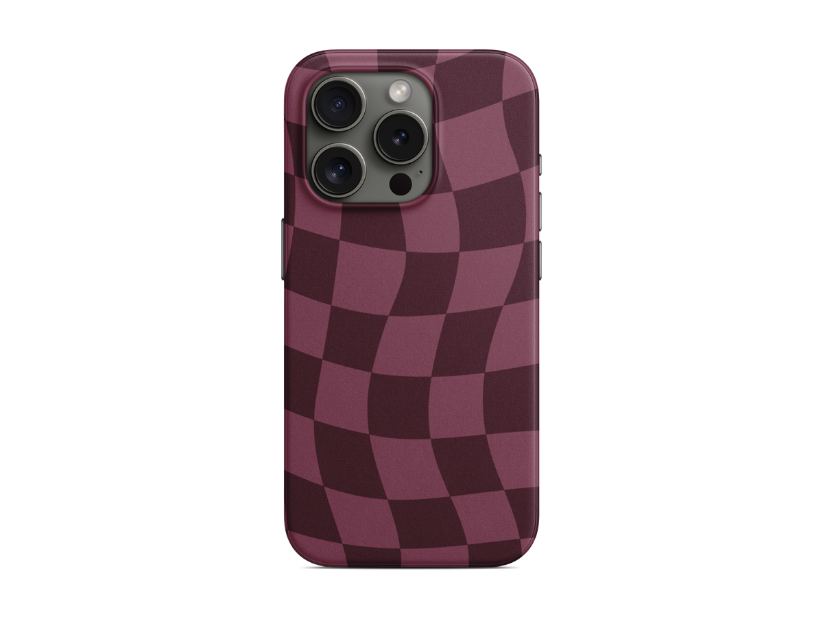 Kareli 2 - Bordo Telefon Kılıfı (D230)