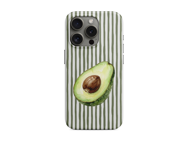 Çizgili - Avokado Telefon Kılıfı (D236)