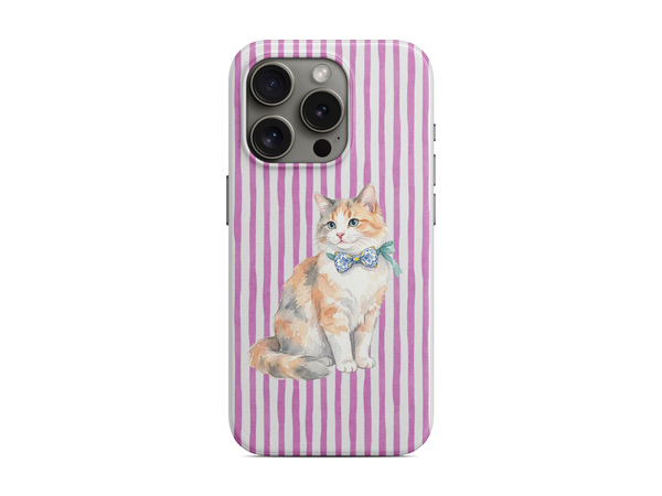 Çizgili - Kedi Telefon Kılıfı (D242)