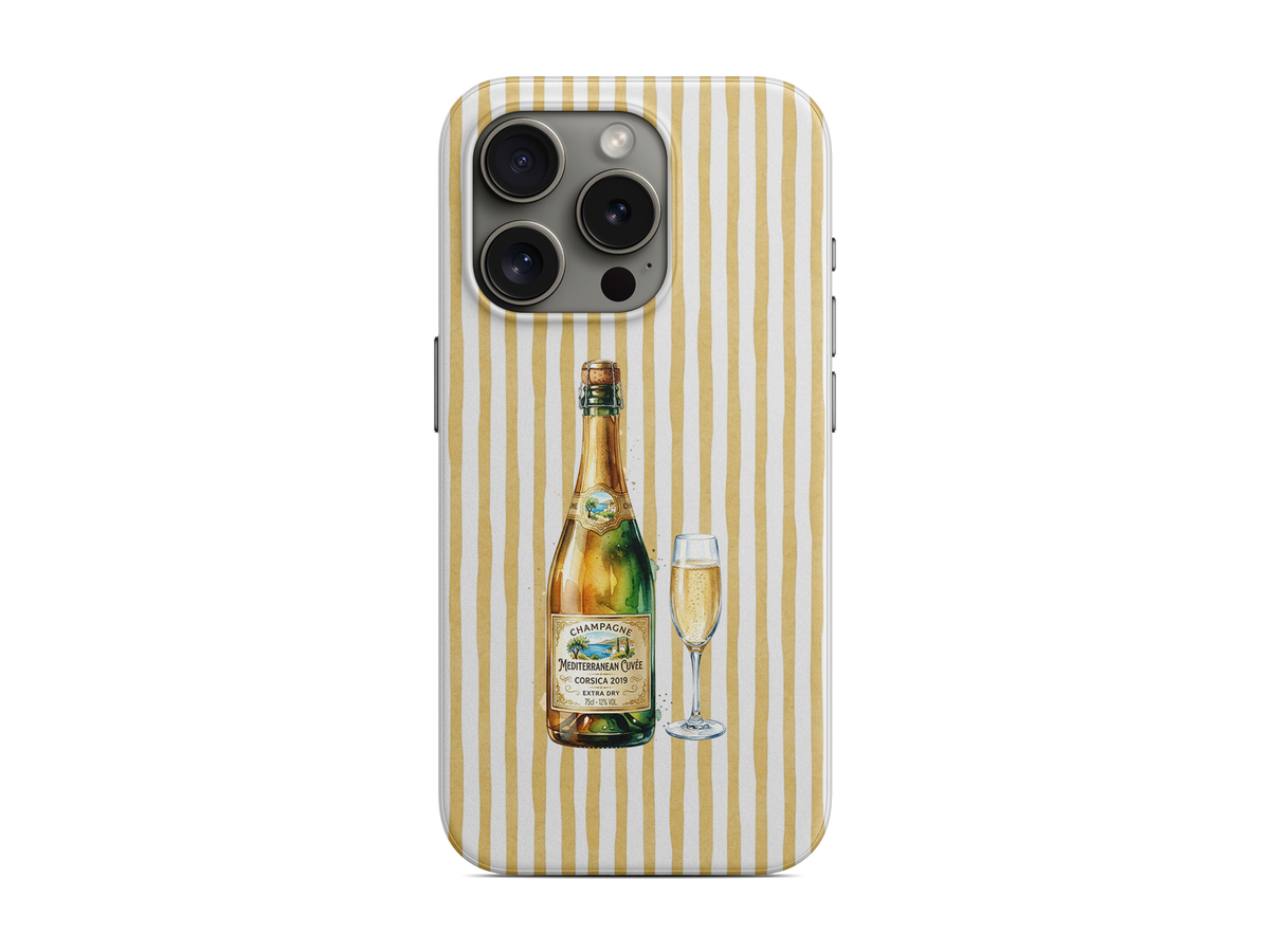 Çizgili - Şampanya Telefon Kılıfı (D243)