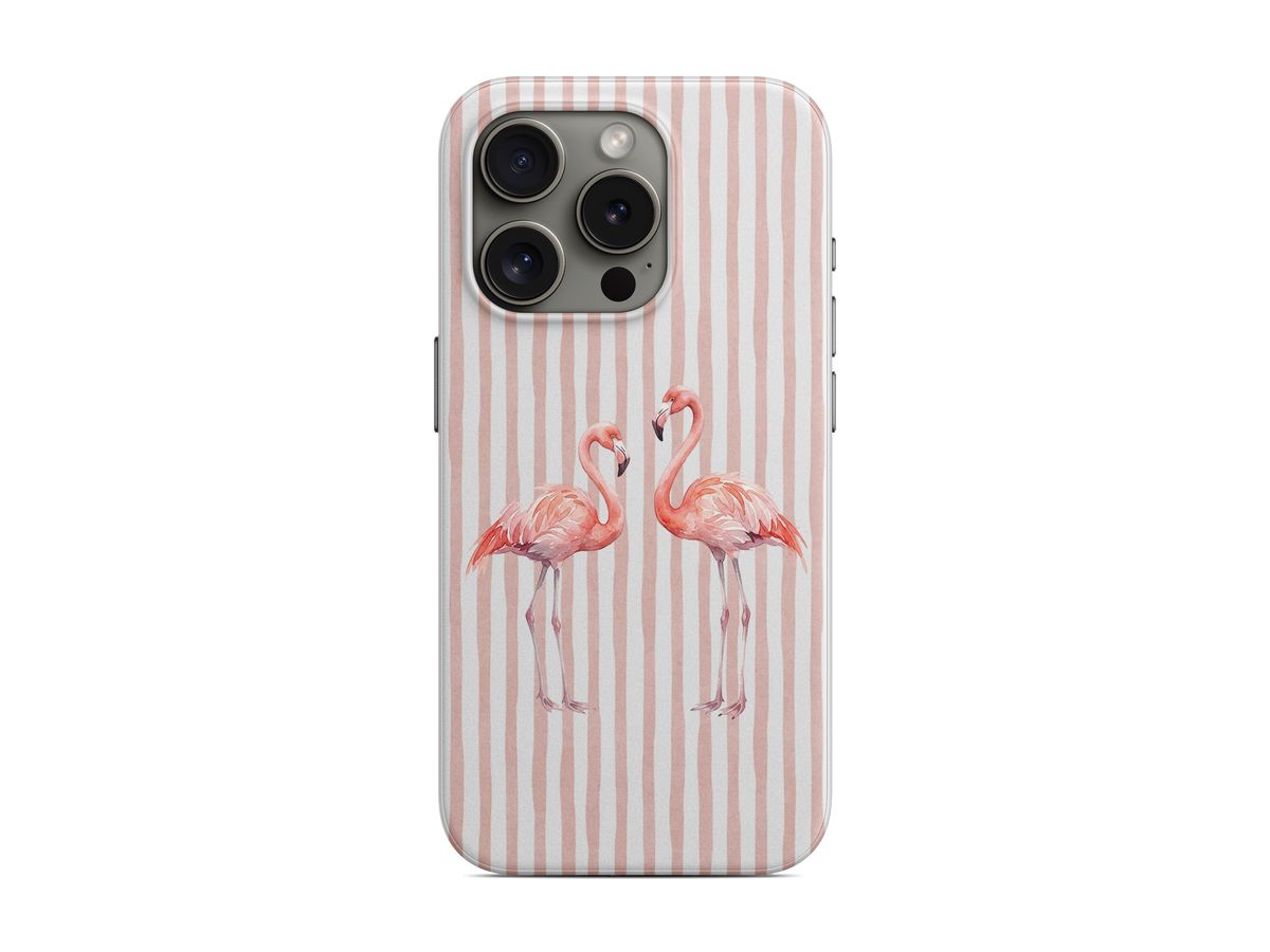 Çizgili - Flamingo Telefon Kılıfı (D255)