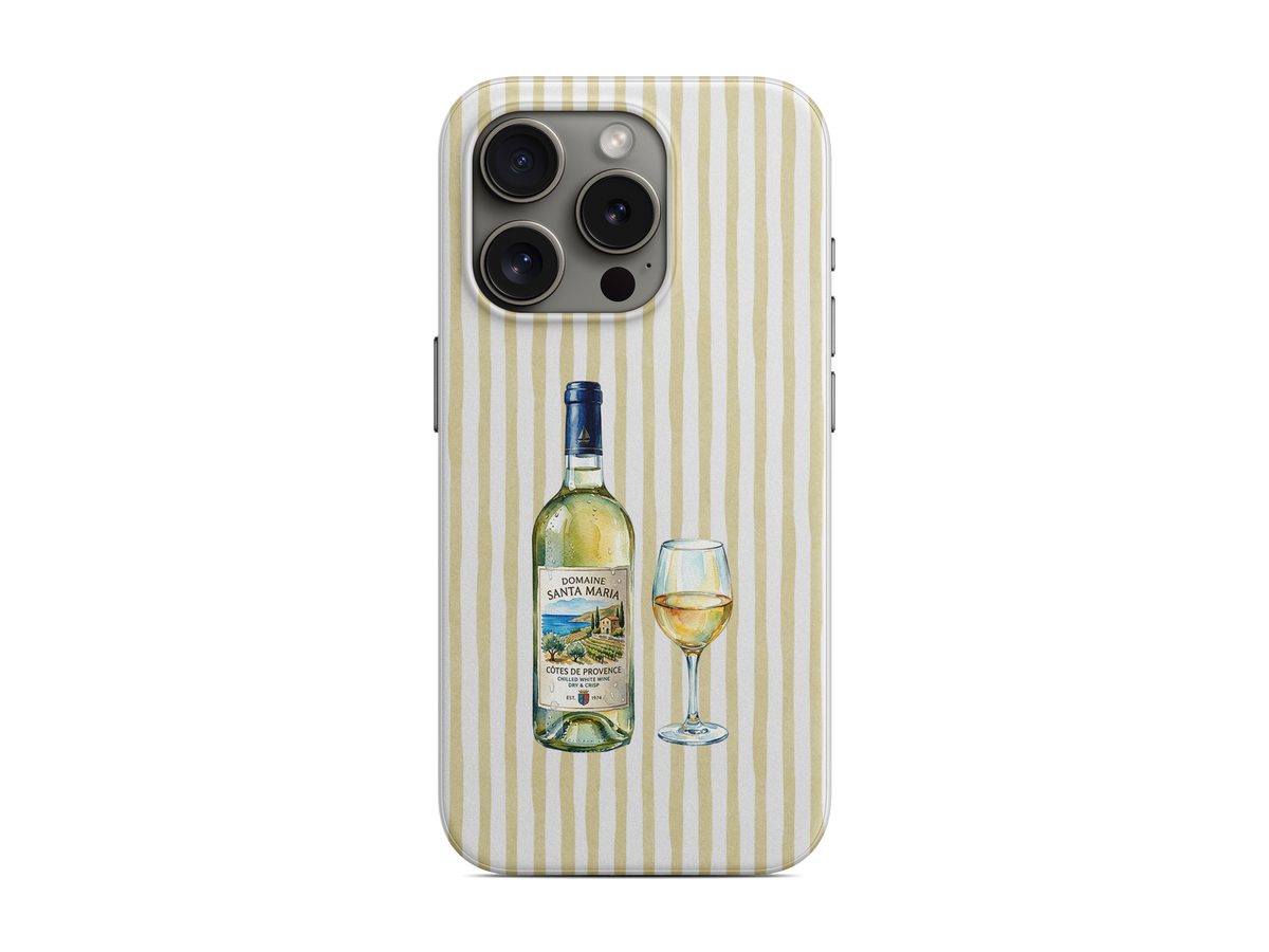 Çizgili - Beyaz Şarap Telefon Kılıfı (D259)